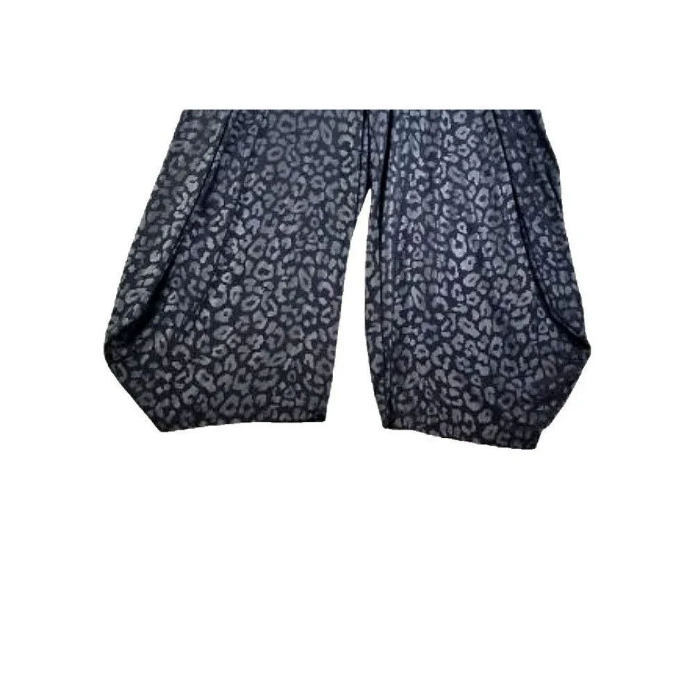 KOZAN Women's Black Leopard 2 Piece Pant Set Plus Sz 2x Loungewear - Picture 8 of 11